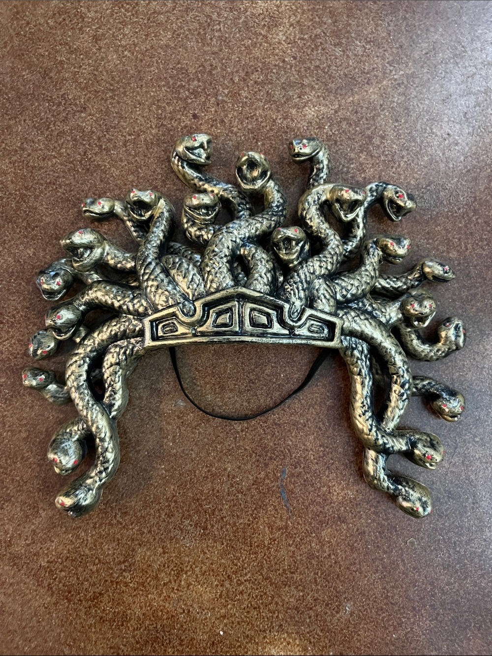 Medusa-Inspired Snake Headpiece in Antique Gold